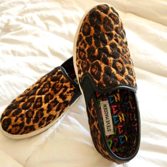 Steve Madden Kids Leopard Slip-On Sneakers - Picture 2 of 7